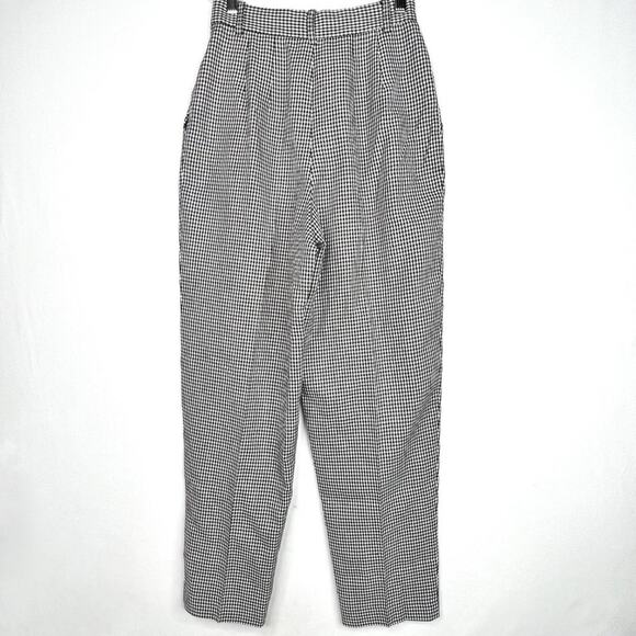 Vintage Casual Corner Houndstooth High Waited Pleat Front Trousers XS - Picture 2 of 11